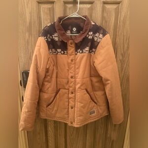 Hooey Mens Jacket Size L Brown Aztec Western Quilted Coat Ranch Rodeo